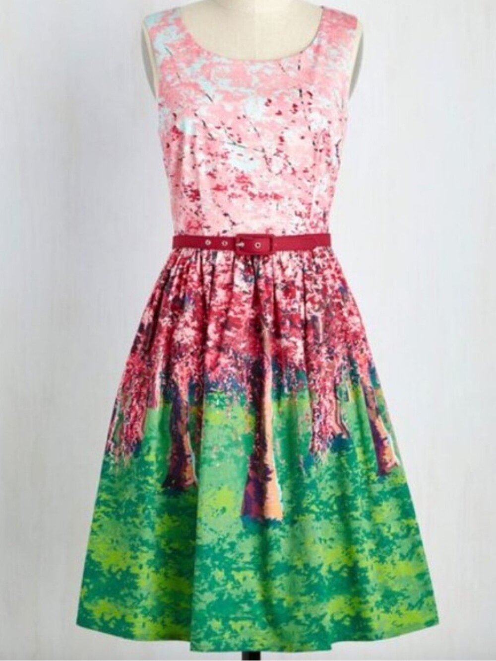 Modcloth Festive Frondescence Cherry Blossom Dress